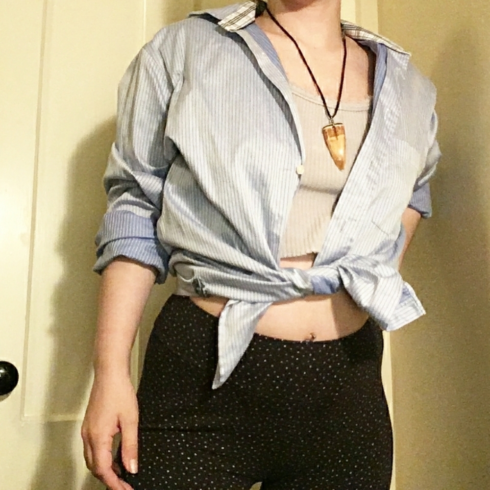 Blue&White stripe buttondown menswear